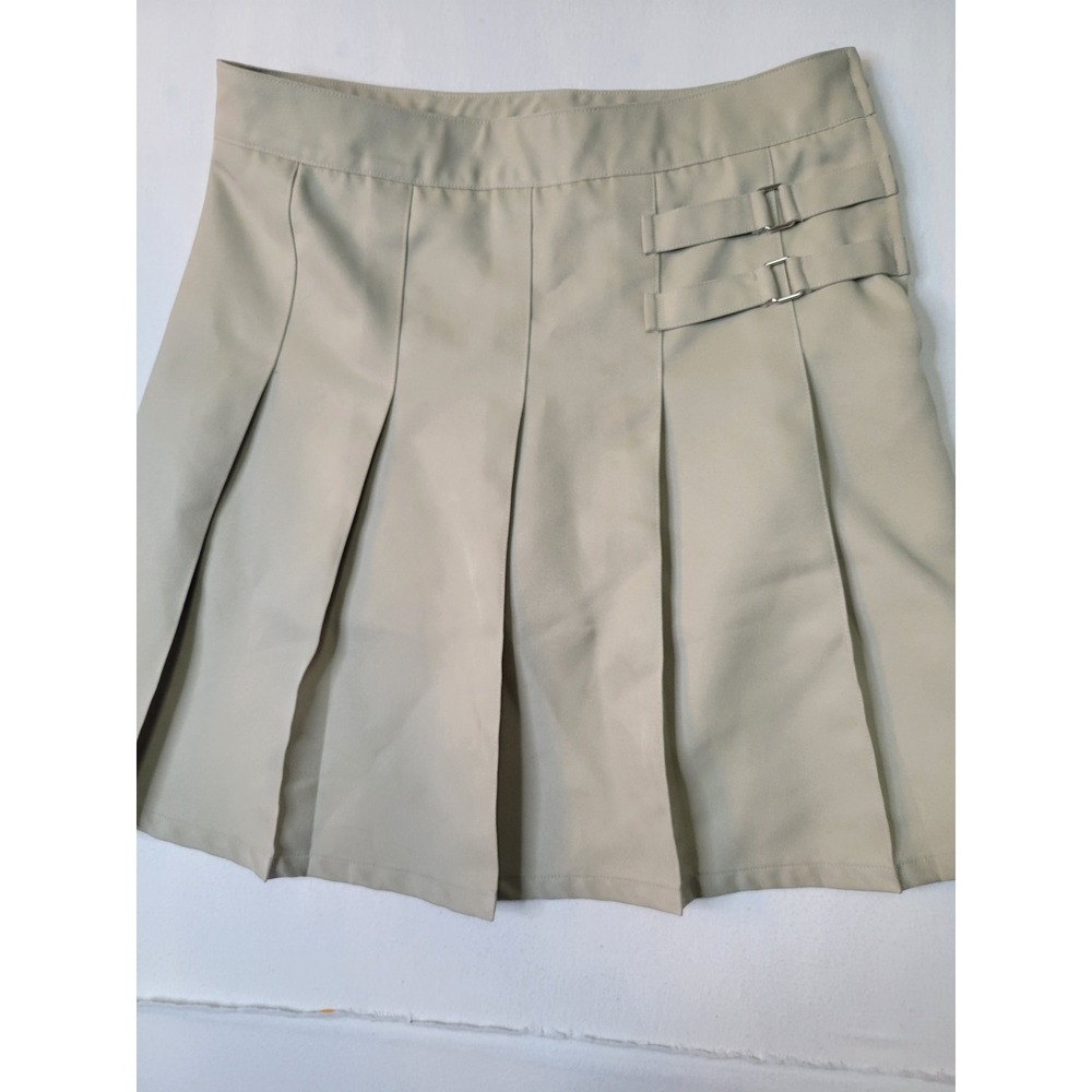 French Toast Girls Khaki Pleated School Uniform Skort Size 14 Buckle Tan 2510